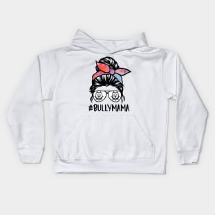 American bully mom messy bun Kids Hoodie